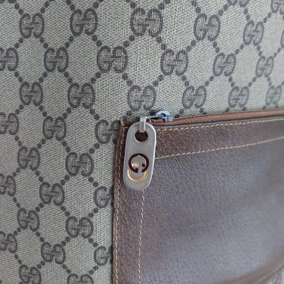 Gucci Web Tan Monogram Canvas Sherry Line GG Tote Bag - Picture 5 of 16